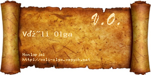 Váli Olga névjegykártya